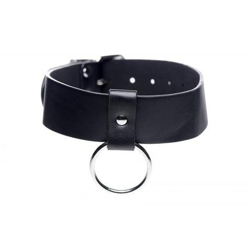 Black Vegan Collar With Ring