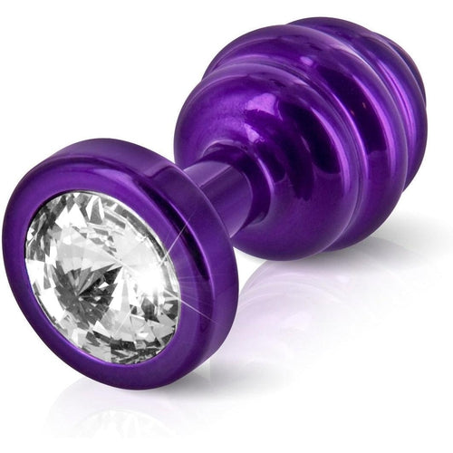 Diogol - Ano Butt Plug Ribbed Purple 25 mm