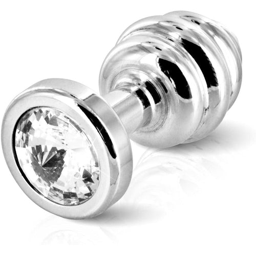 Diogol - Ano Butt Plug Ribbed Silver Plated 25 mm