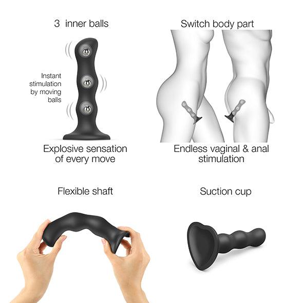 Strap-On-Me - Dildo Geisha Ball Black M