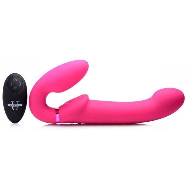 G-Pulse Vibrating Strapless Dildo With Remote Control - Pink