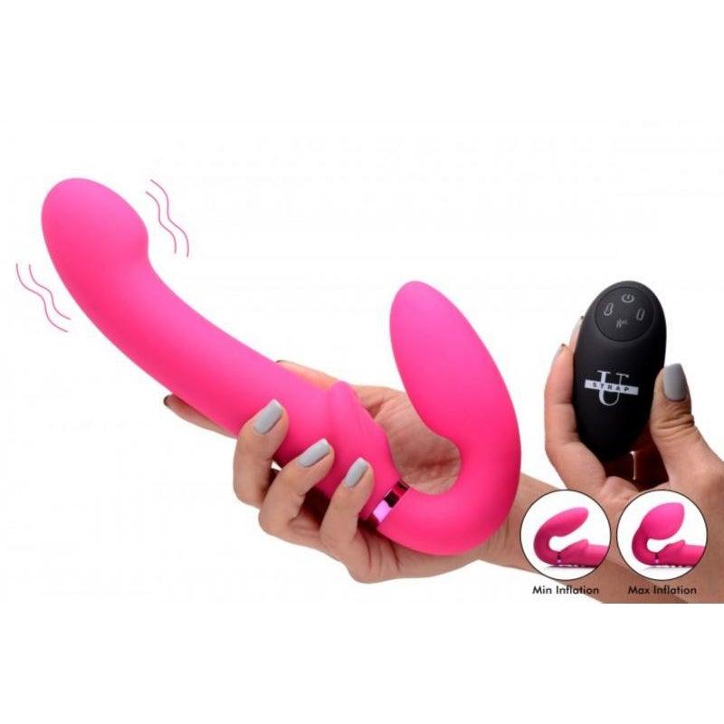 G-Pulse Vibrating Strapless Dildo With Remote Control - Pink