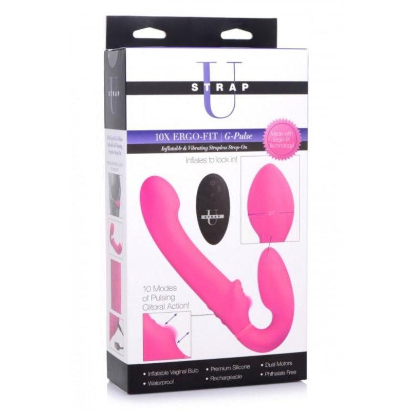 G-Pulse Vibrating Strapless Dildo With Remote Control - Pink