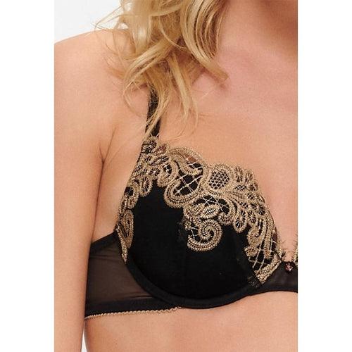 Gel Bra With Lace - Black / Gold