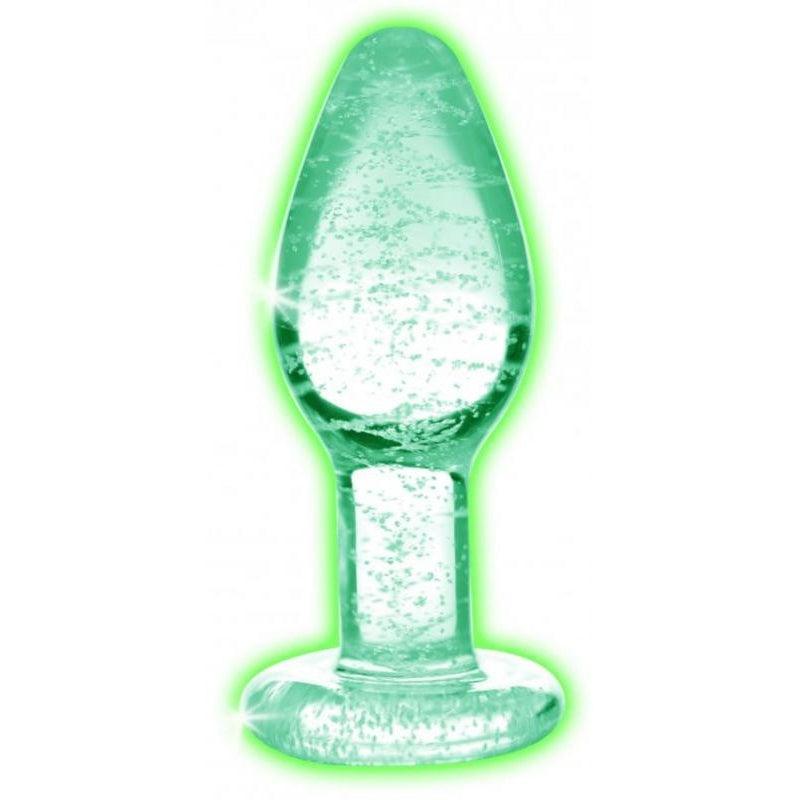 Glow-In-The-Dark Glass Anal Plug - Medium