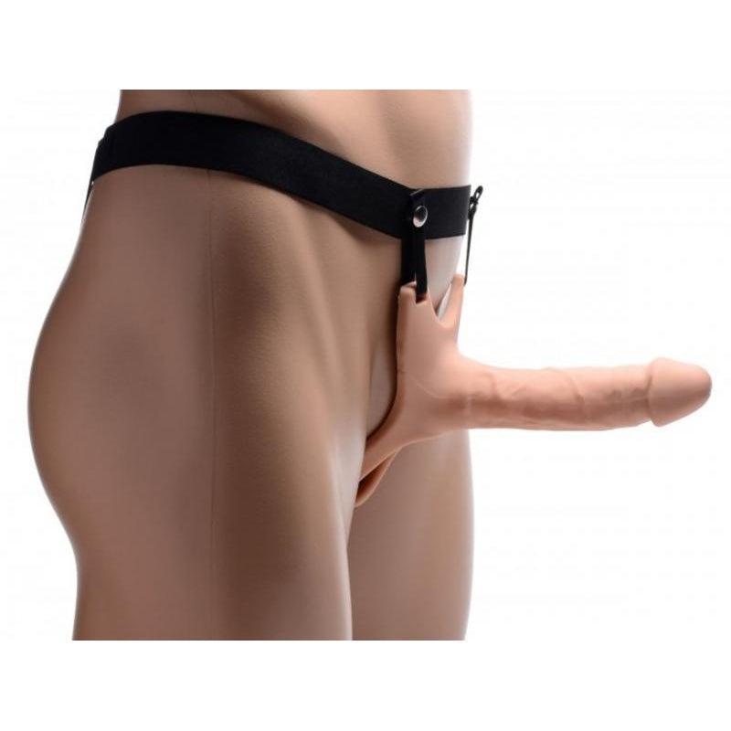 Hollow Strap-On Silicone Dildo With Harness