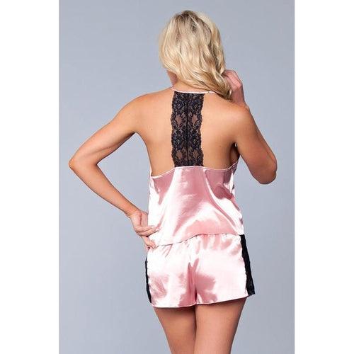 Jasmina Satin Cami & Short Set - Pink