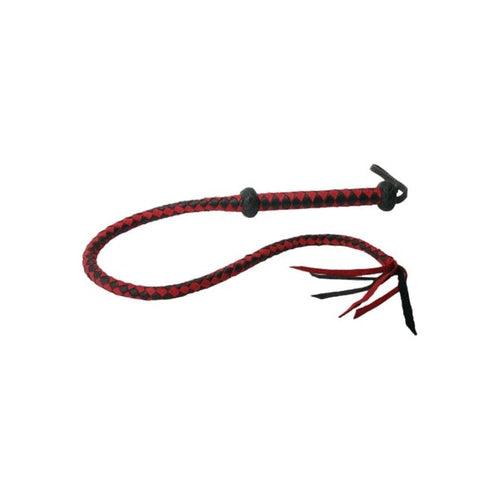 Premium Red and Black Leather Whip