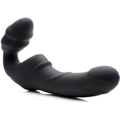 Slim Rider Strapless Strap-on Vibrator - Black