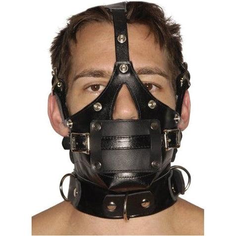 Strict Leather Premium Muzzle with Blindfold and Gags