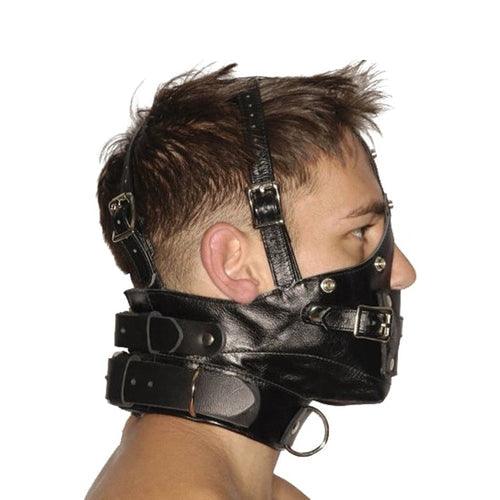 Strict Leather Premium Muzzle with Blindfold and Gags