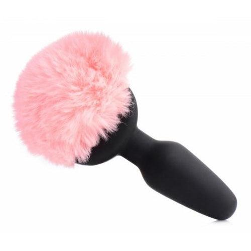 Vibrating Anal Plug With Bunny Tail - Pink