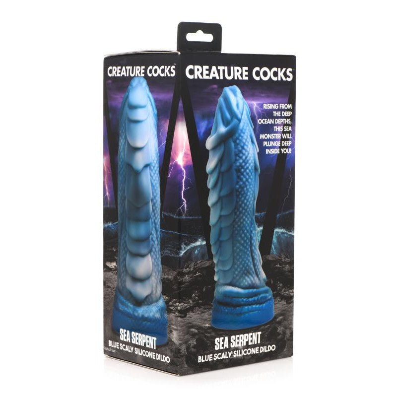 Sea Serpent Scaly Dildo - Blue