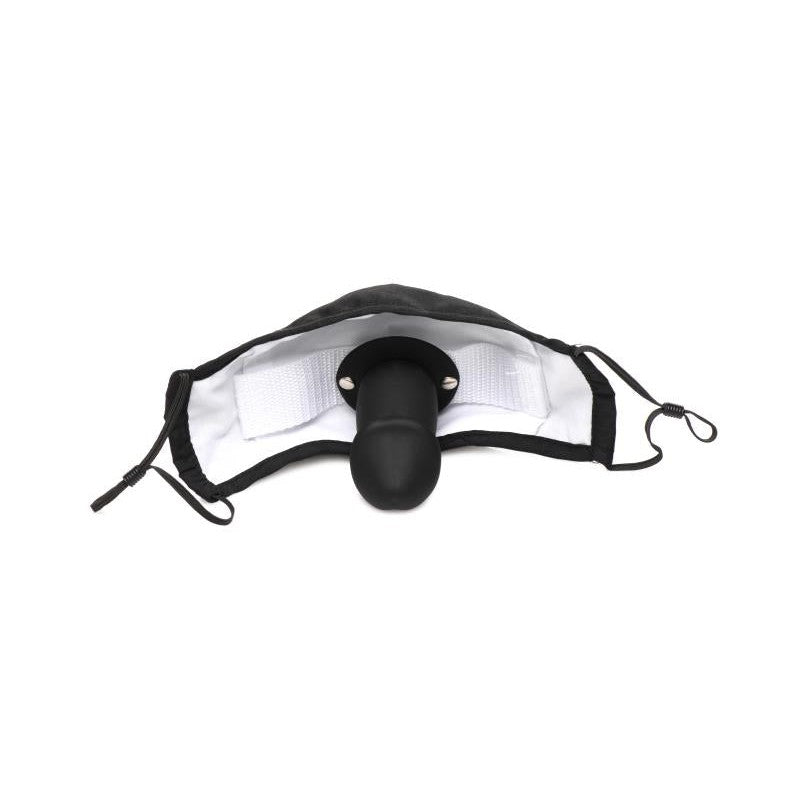 Mouth-Full Dildo Face Mask - Black