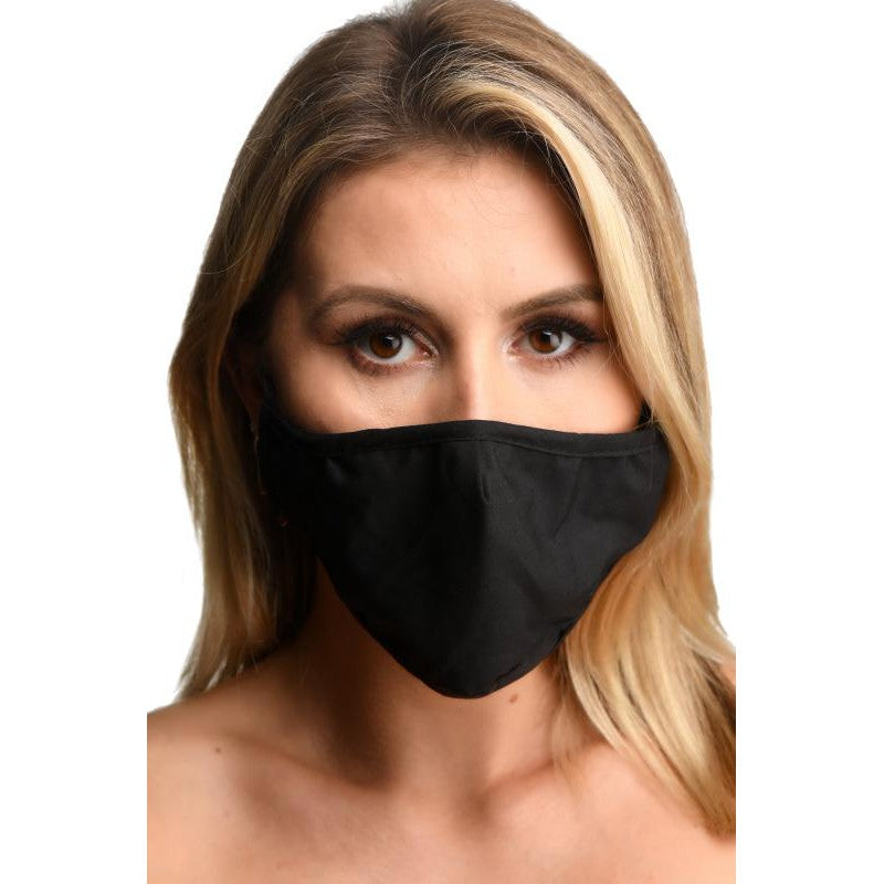 Mouth-Full Dildo Face Mask - Black