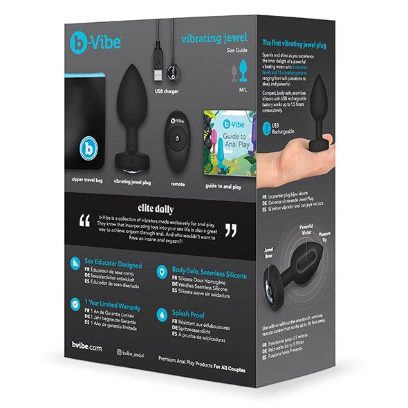 B-Vibe - Vibrating Jewel Plug M/L Black Diamond