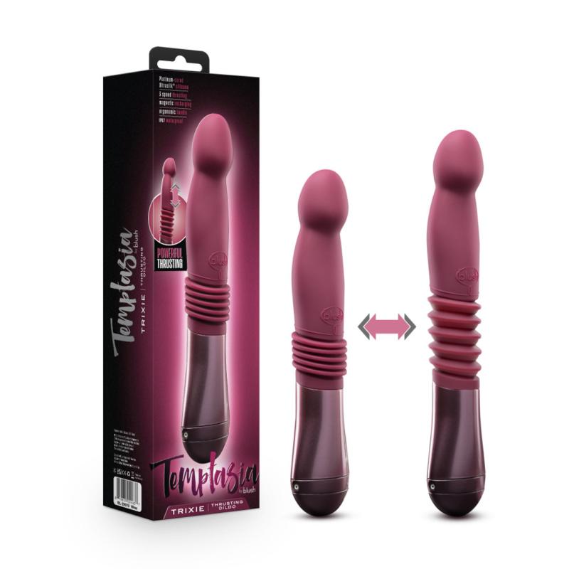 Temptasia - Trixie Thrusting Dildo - Wine Red