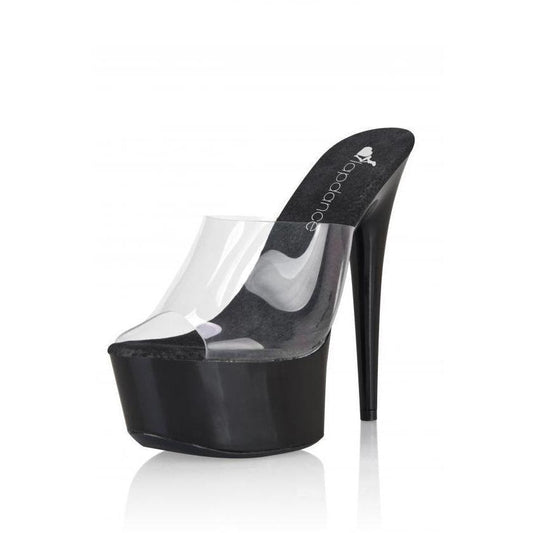 CLASSIC CLEAR & BLACK PLATFORM SANDAL UK 7