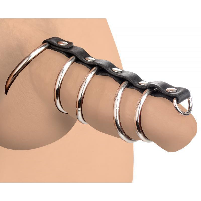 Cock Gear Gates of Hell Leather And Metal Chastity Cage