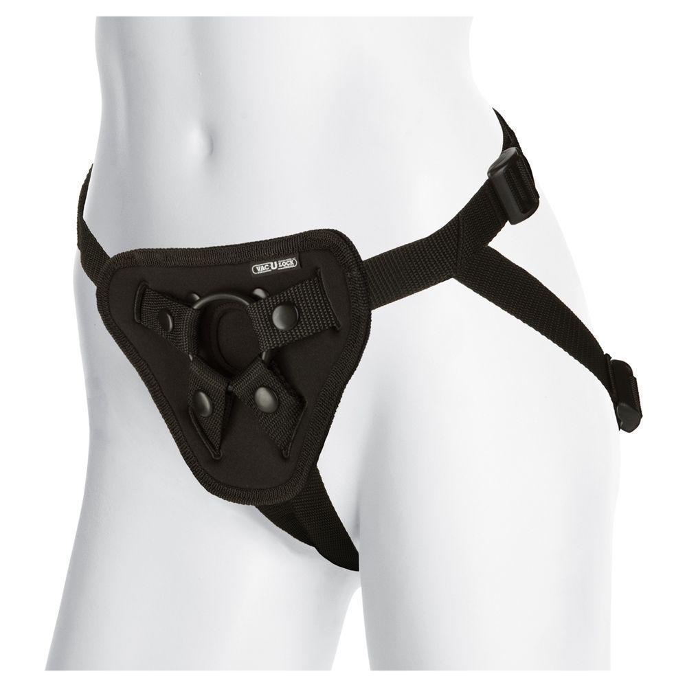 Doc Johnson Vac-U-Lock Platinum Luxe Harness With Plug Black