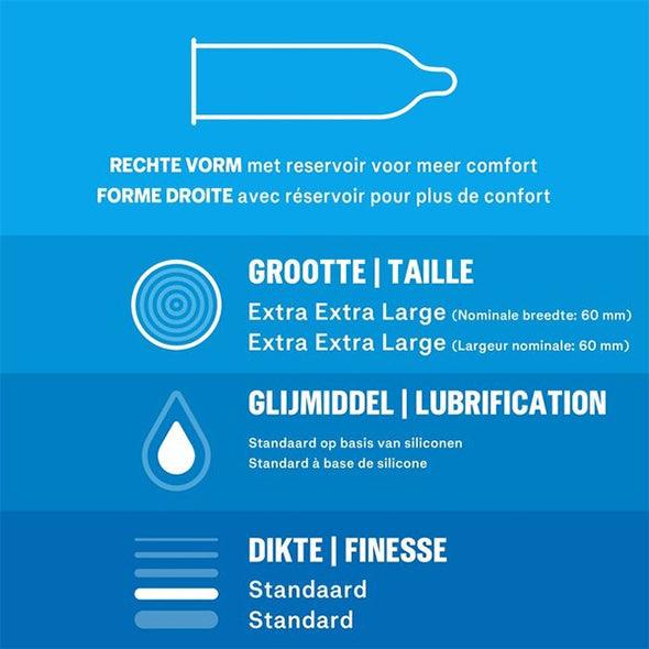 Durex XL Classic - Longer and Wider Extra Large Condoms (56 mm)