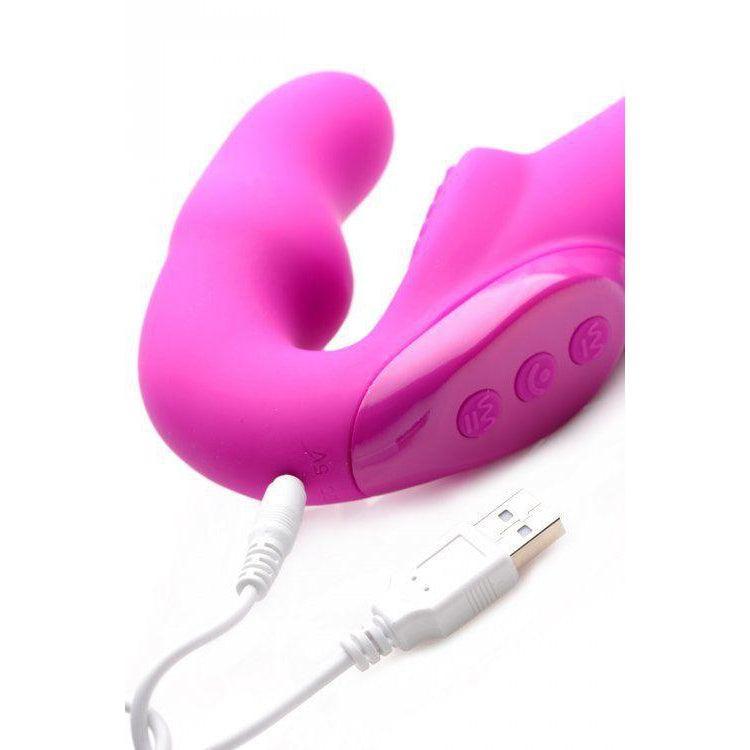 Evoke Super Charged Pink Vibrating Strapless Silicone Dildo