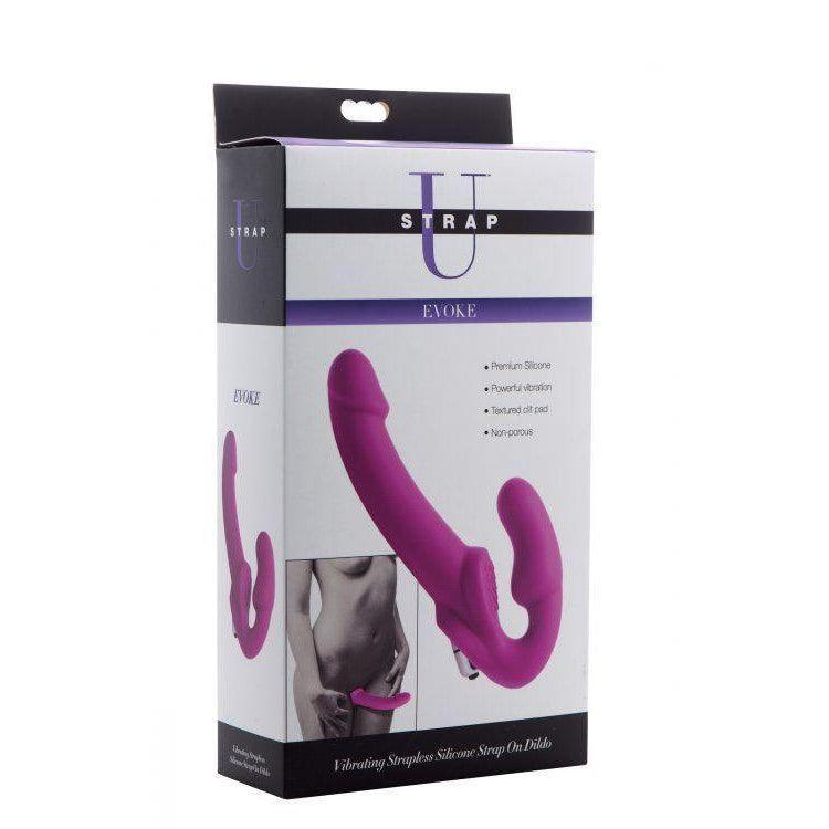 Evoke Vibrating Strapless Silicone Strap On Dildo