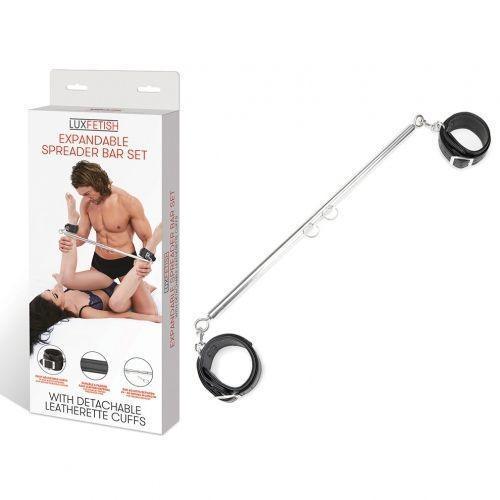 Expandable Spreader Bar Set 35 - 47 With Detachable Leatherette Cuffs