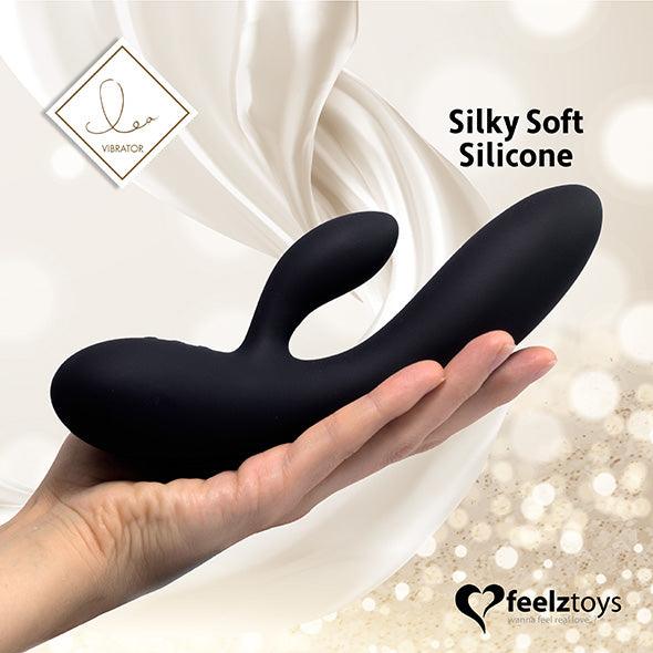 FeelzToys - Lea Rabbit Vibrator Black (Glitter)