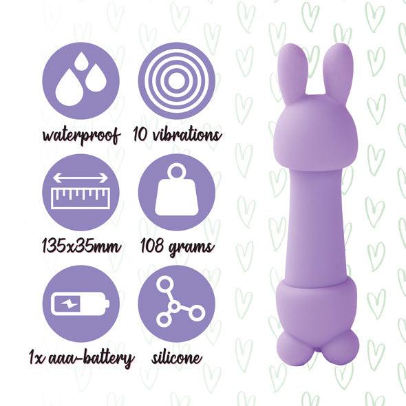 FeelzToys - Mister Bunny Massage Vibrator with 2 Caps Purple