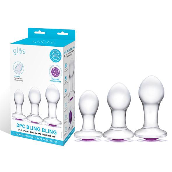 Glas - Bling Bling Glass 3 pc Anal Training Kit