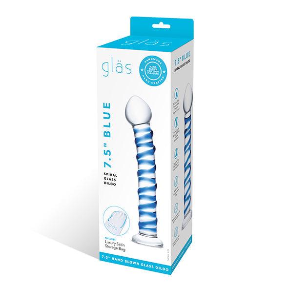 Glas - Blue Spiral Glass Dildo