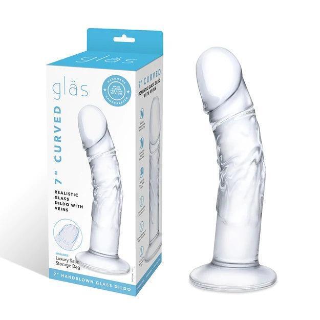 Glas Curved Realistic Glass Dildo With Veins (7)