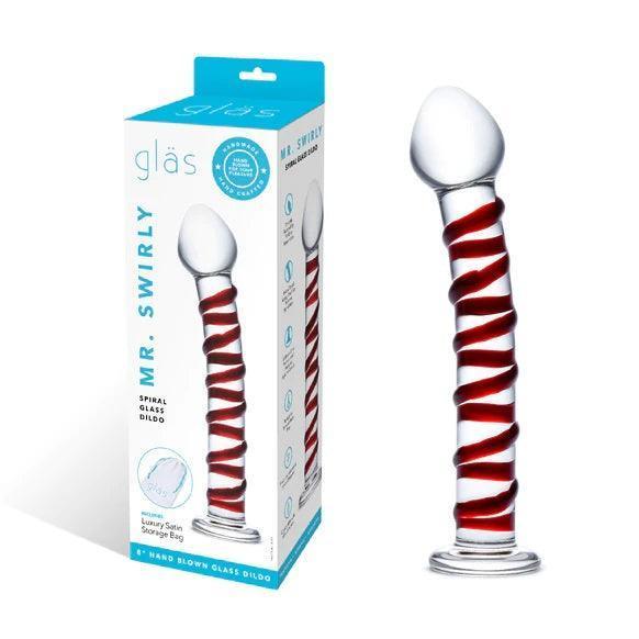 Glas Mr Swirly Dildo Red 8"