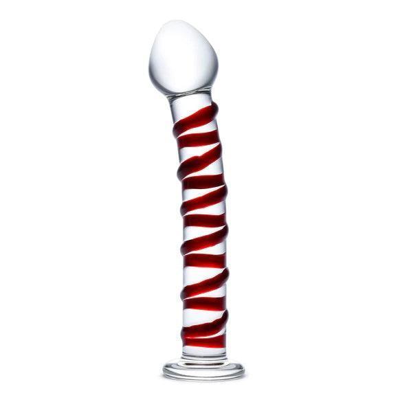 Glas Mr Swirly Dildo Red 8"