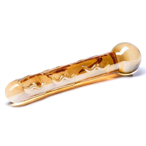 Glas Orange Tickler Glass Dildo Gold 7.5"