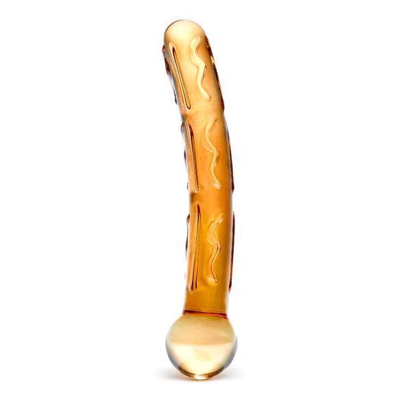 Glas Orange Tickler Glass Dildo Gold 7.5"