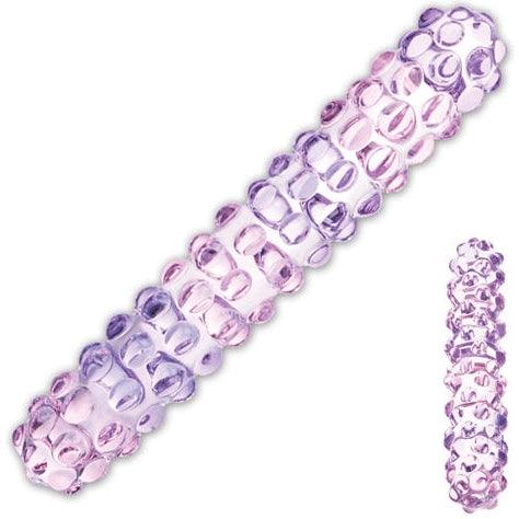 Glas - Purple Rose Nubby Glass Dildo