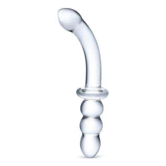 Glas Ribbed G-Spot Transparent 8"