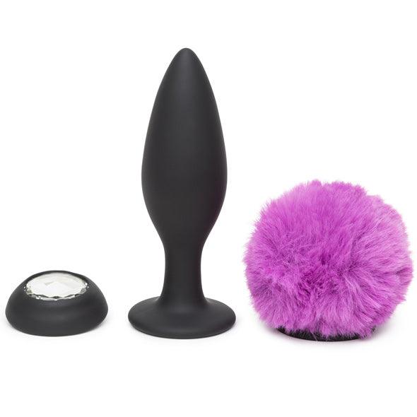 Happy Rabbit - Rechargeable Vibrating Butt Plug Black & Purple Large