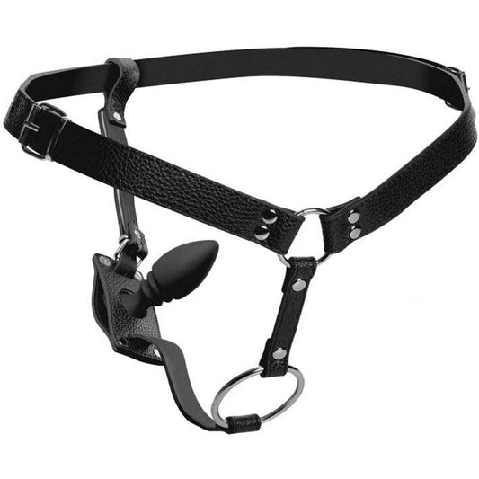 Harness With Cock Ring And Anal Plug