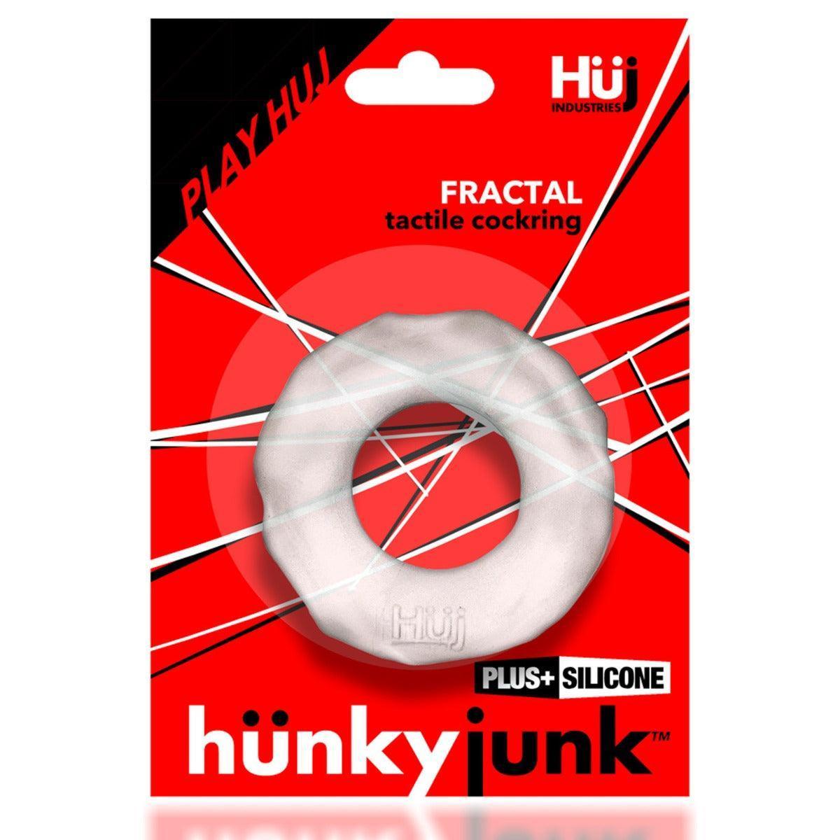 Hunkyjunk Fractal Tactile Silicone Cockring Clear Ice