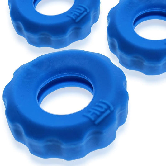 Hunkyjunk Super Huj 3-Pack Cockrings in Teal Ice