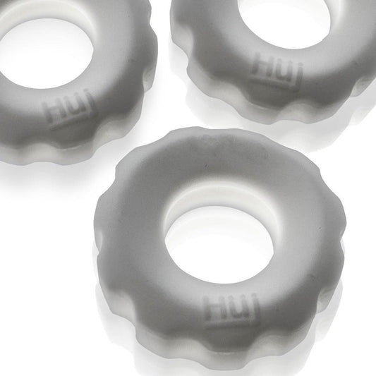 Hunkyjunk Super Huj 3-Pack Cockrings in White Ice