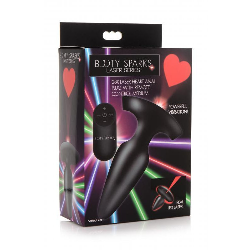 Laser Heart Silicone Anal Plug - Medium