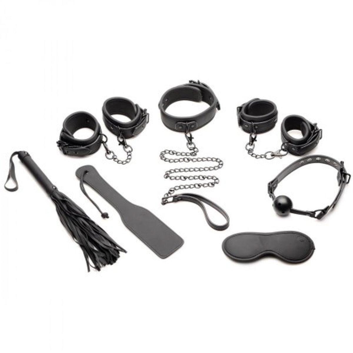 Master Series Master of Kink 10 Piece Deluxe Bondage Set Black