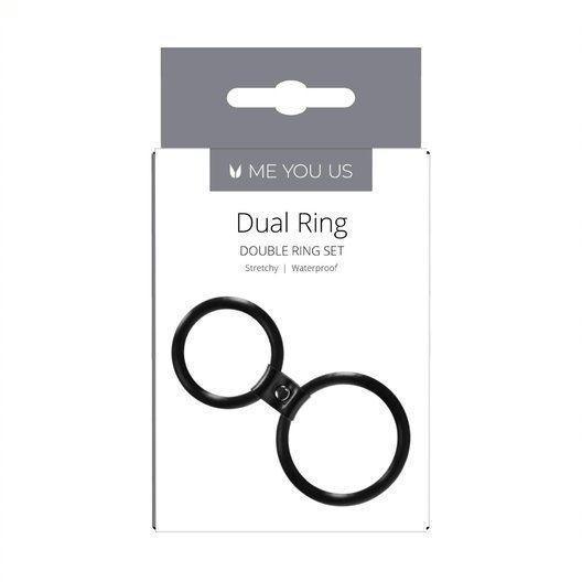 Me You Us Dual Ring Cock Ring Black