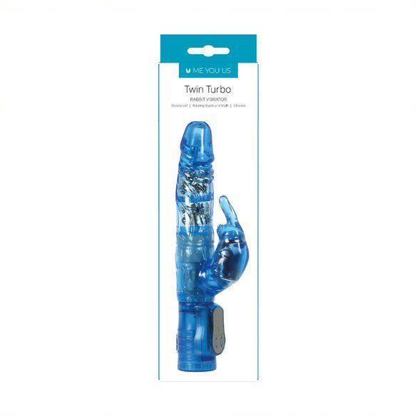 Me You Us Twin Turbo Rabbit Vibrator Blue