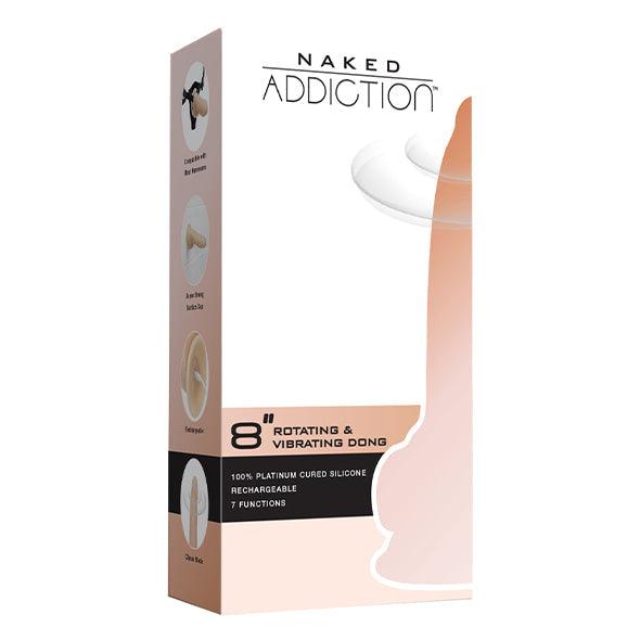 Naked Addiction - Rotating & Vibrating Dong 8 Inch Vanilla