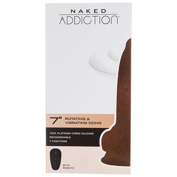 Naked Addiction - Rotating & Vibrating Dong with Remote 7.5 Inch Vanilla